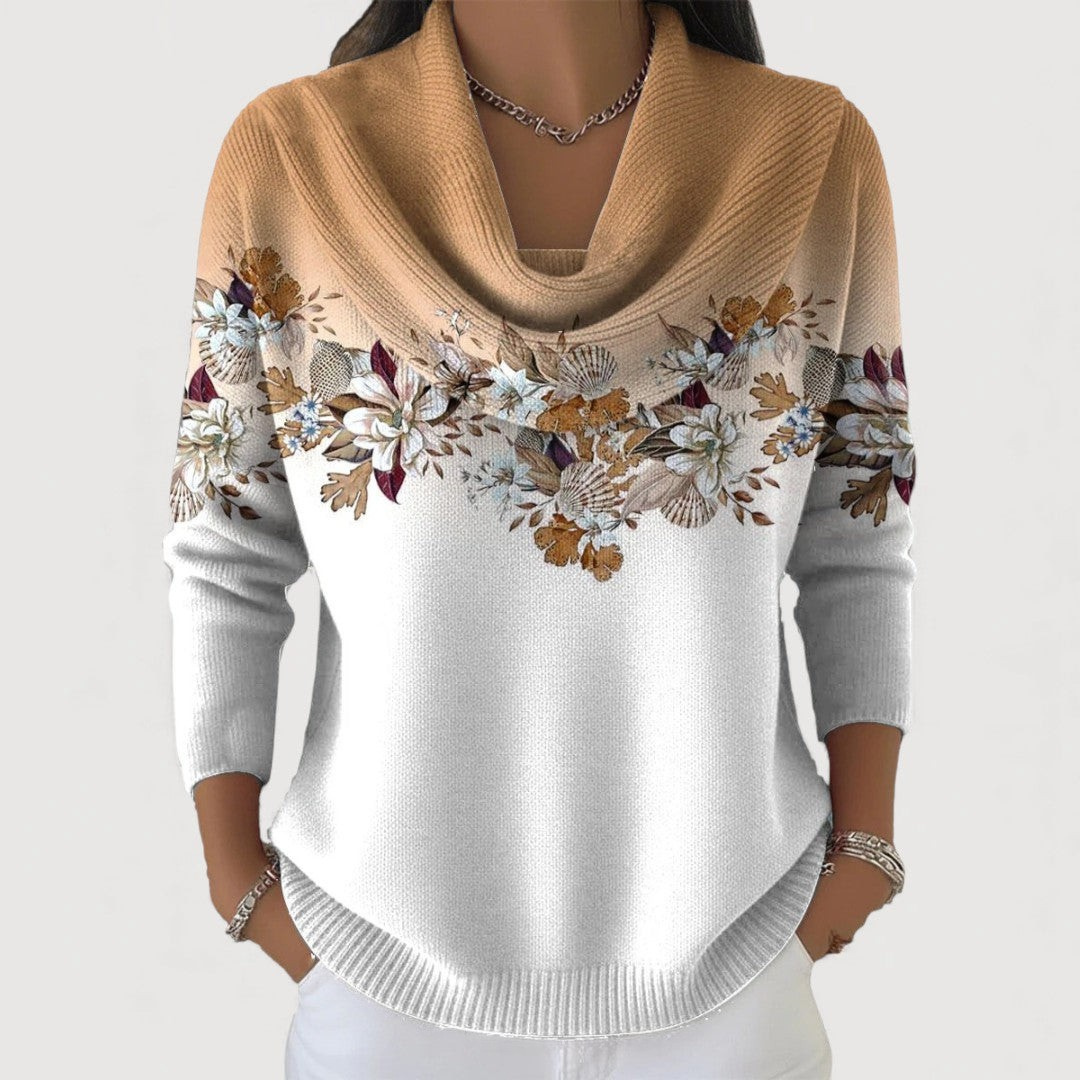 Samantha | Jersey floral con cuello suave