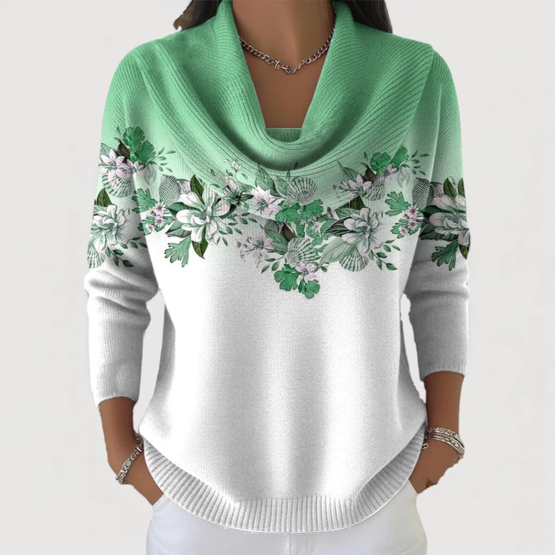 Samantha | Jersey floral con cuello suave