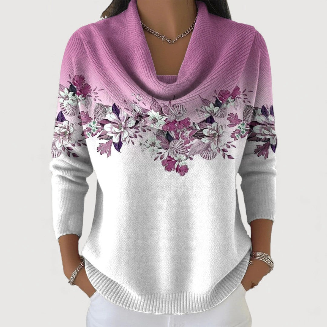 Samantha | Jersey floral con cuello suave